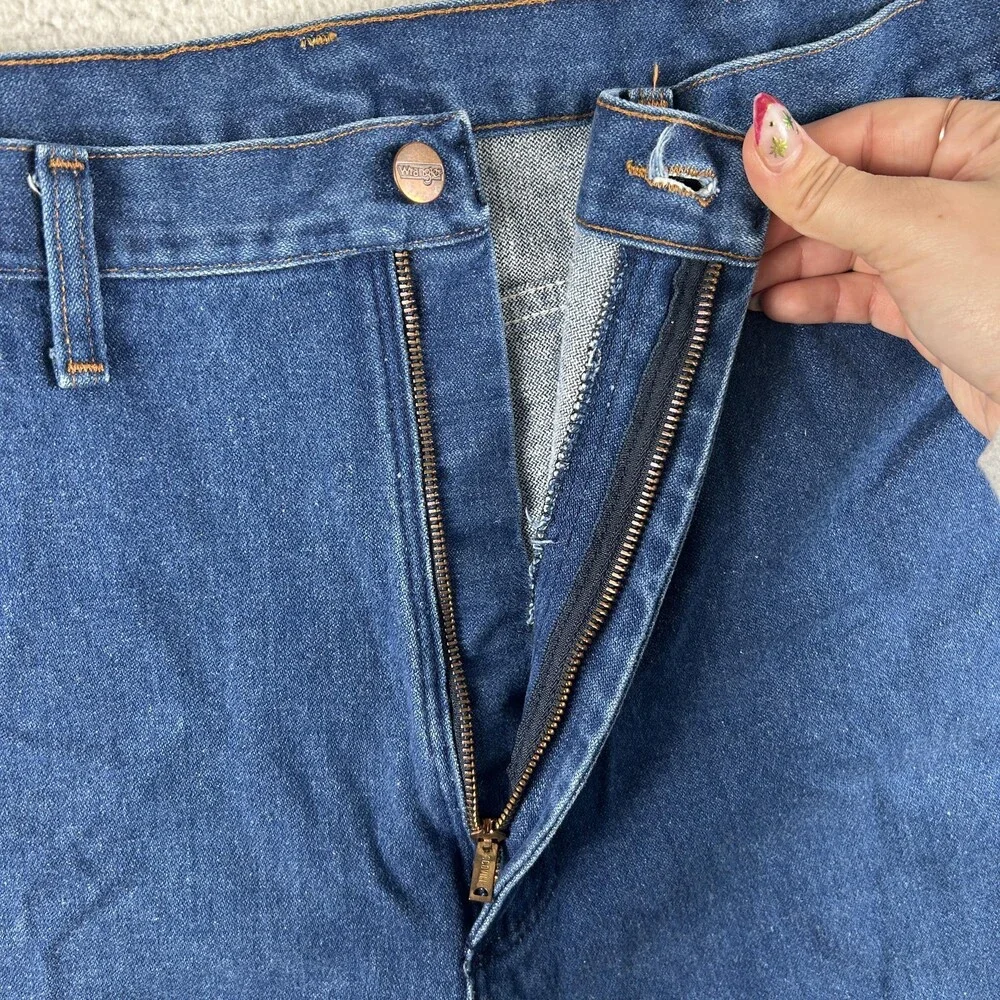 Vintage Wrangler Jeans Mens 42x36 Bootcut Cowboy Scovill Zipper USA 82611NV 70s